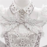 Metallic Angel Silver and Black Skirt and Top Lolita Accessories