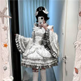 Metallic Angel Silver and Black Skirt and Top Lolita Accessories