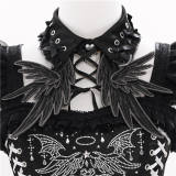 Metallic Angel Silver and Black Skirt and Top Lolita Accessories