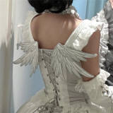 Metallic Angel Silver and Black Skirt and Top Lolita Accessories