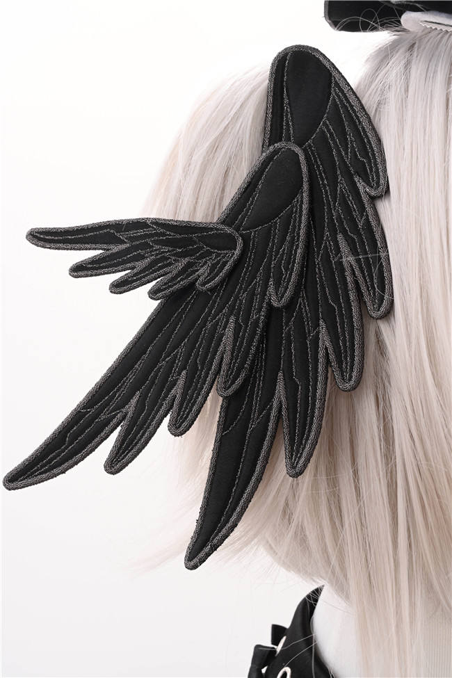 Metallic Angel Silver and Black Skirt and Top Lolita Accessories