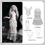 Withpuji White Humanoid Gothic Corset Skirt Lolita Set