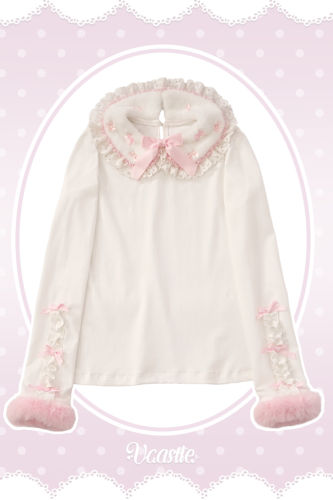 V Castle Flip Collar Plush Lolita Top