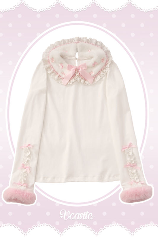 V Castle Flip Collar Plush Lolita Top