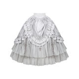 Withpuji White Humanoid Gothic Corset Skirt Lolita Set