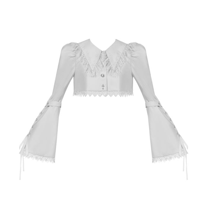 Withpuji White Humanoid Gothic Corset Skirt Mermaid Dress