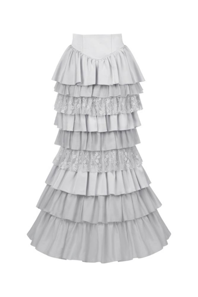 Withpuji White Humanoid Gothic Corset Skirt Mermaid Dress