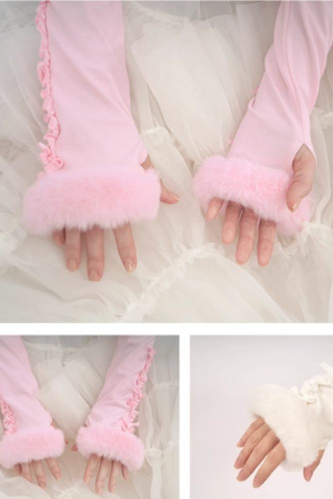 V-castle Flip Collar Plush Lolita Top