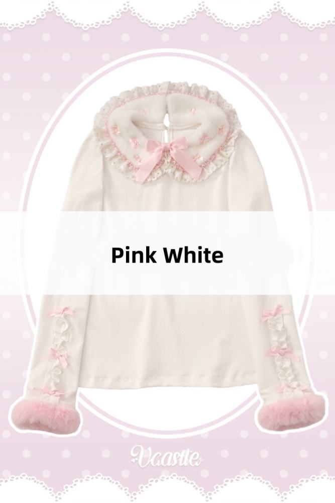 V-castle Flip Collar Plush Lolita Top