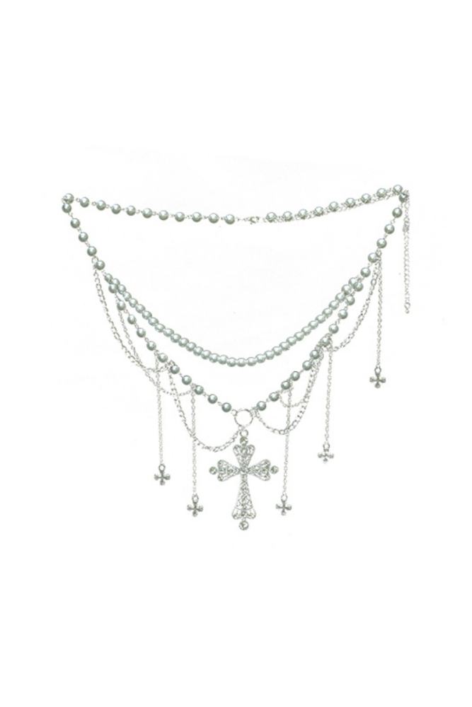 Withpuji White Humanoid White Necklace & Headdress