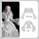 Withpuji White Humanoid Gothic Corset Skirt Lolita Set