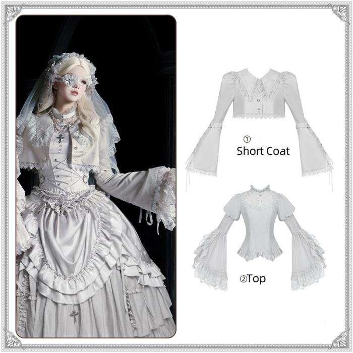Withpuji White Humanoid Gothic Corset Skirt Mermaid Dress