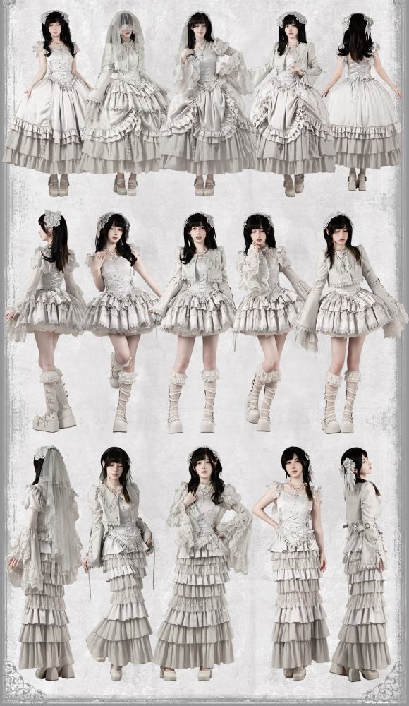 Withpuji White Humanoid Gothic Corset Skirt Mermaid Dress