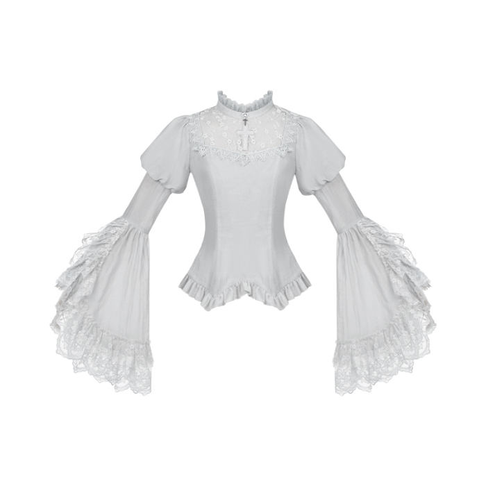 Withpuji White Humanoid Gothic Corset Skirt Mermaid Dress