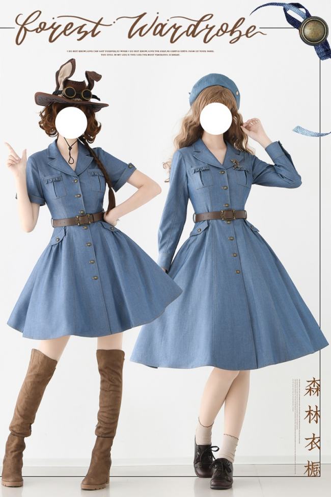 Forest Wardrobe West Notes Retro Front Opening Lolita OP