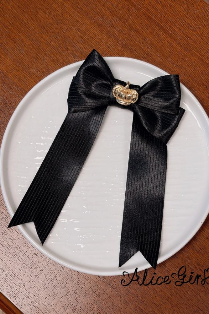 Alice Girl ～Honor Guard Celebration～ Black Hat Lolita Headdress Brooch Bowtie