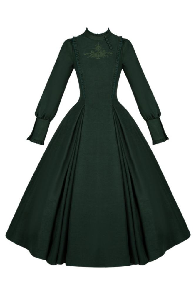 Withpuji Abyssal Clinic Gothic Embroidery Green Lolita JSK