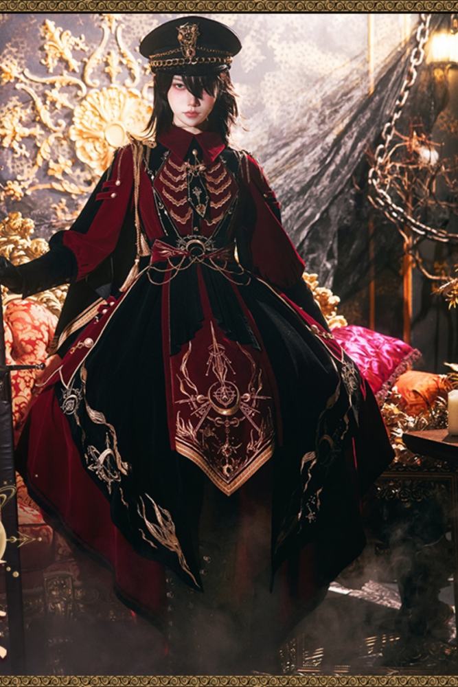 Yingluofu ~Holy Skeleton~ Military Style Lolita OP 4 Colors 2.0