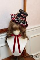 Alice Girl ～Honor Guard Celebration～ Black Hat Lolita Headdress Brooch Bowtie
