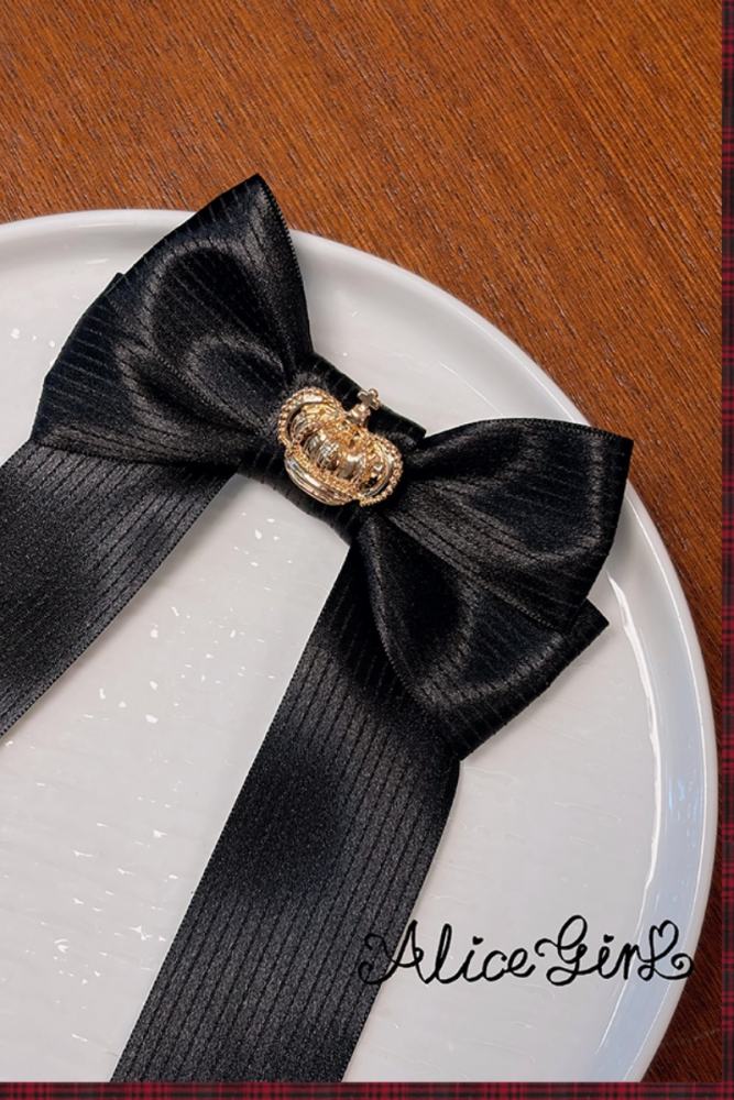 Alice Girl ～Honor Guard Celebration～ Black Hat Lolita Headdress Brooch Bowtie