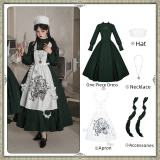 Withpuji Abyssal Clinic Gothic Embroidery Green Lolita Dress