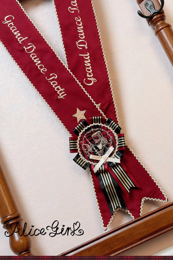 Alice Girl ～Honor Guard Celebration～ Black Hat Lolita Headdress Brooch Bowtie