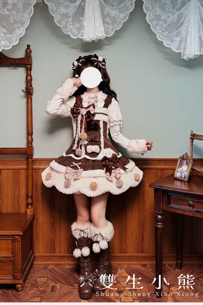 Official Alice Girl ～Frosting Bunny～ Sweet Lolita Blouse and Brown Dress - www.my-lolita-dress.com
