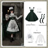 Withpuji Abyssal Clinic Gothic Embroidery Green Lolita Dress