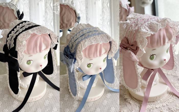 Miss Point Ancient Petal Rabbit Pink Wristcuffs Lolita Accessories
