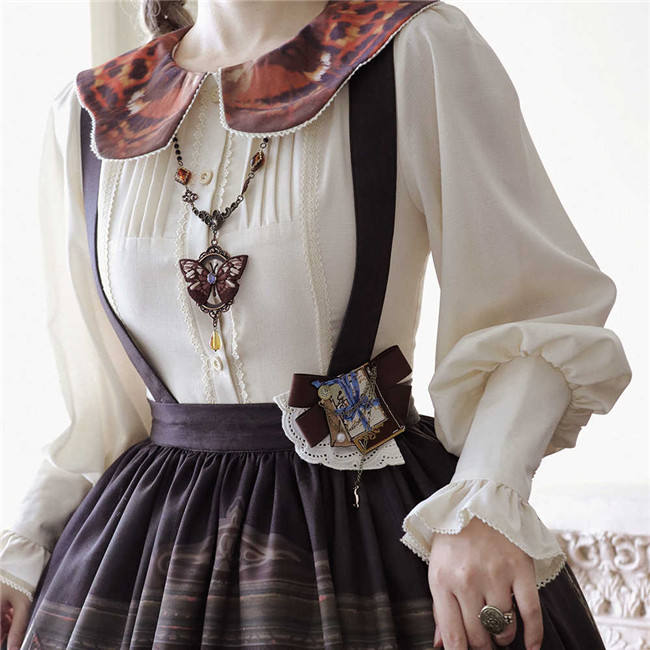 Official Miss Point ～German Bookshelf～ Classic Lolita Blouse with butterfly style collar - my-lolita-dress.com