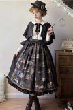 Official Miss Point ～German Bookshelf～ Classic Lolita OP and Cape with bookshelf prints - my-lolita-dress.com