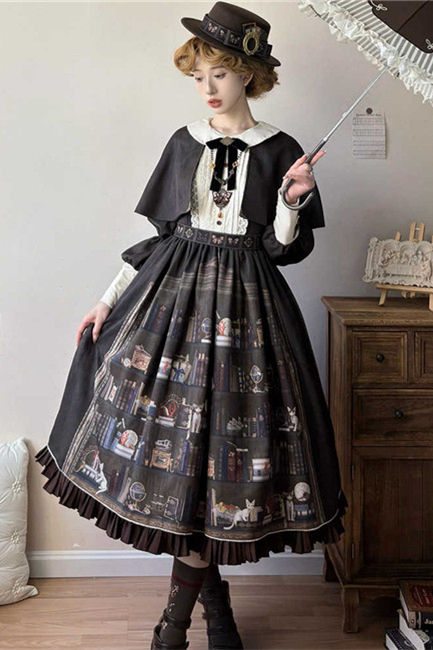 Official Miss Point ～German Bookshelf～ Classic Lolita OP and Cape