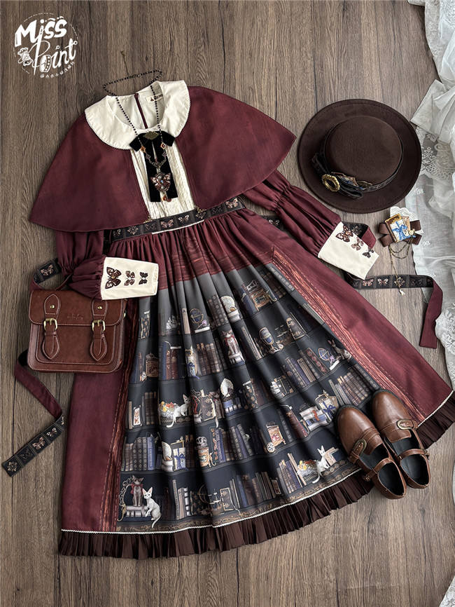 Official Miss Point ～German Bookshelf～ Classic Lolita OP and Cape