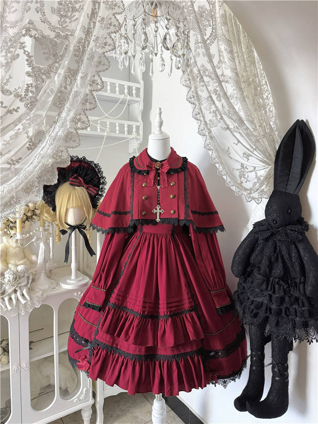 Flower Banquet Humanoid Night Doll Lolita Dress and Cape