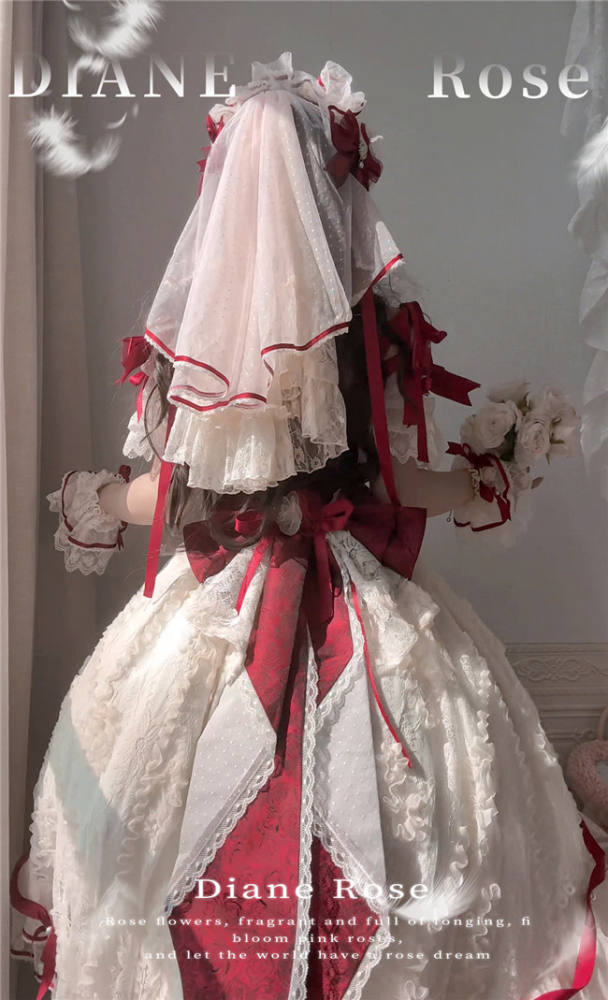 Maiye Diane Rose Hime Lolita Princess Headdress Wristcuffs Tailing