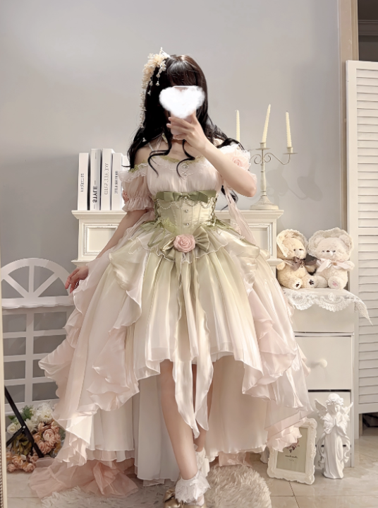 Blue Flower Wedding Dress Classic Lolita Dress Set