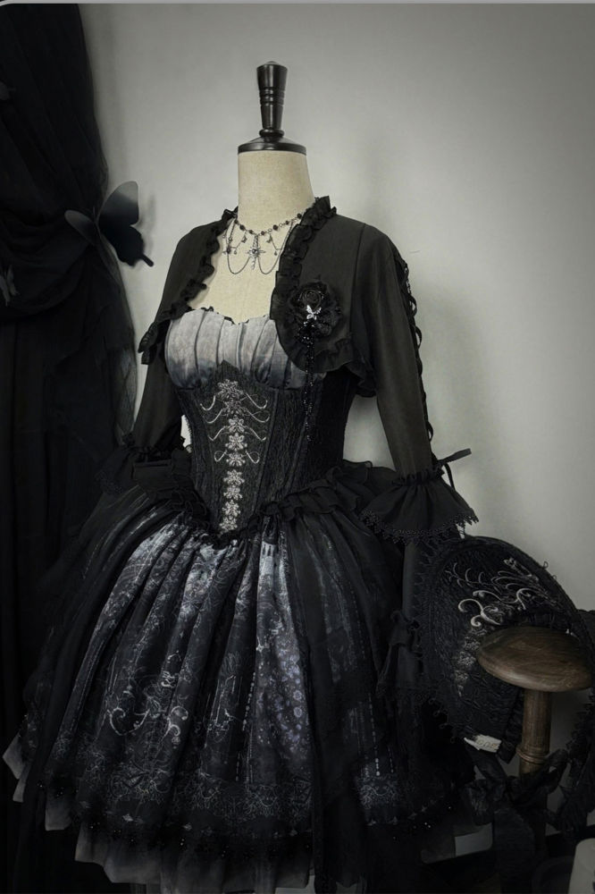 Susin Butterfly Bone Gothic Lolita Dress, Skirt, Blouse, Short Coat and Corset