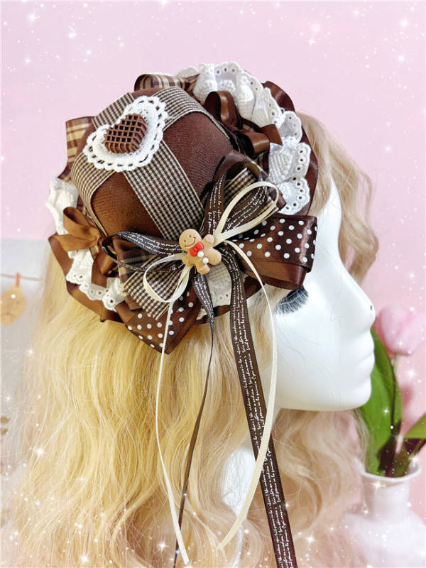 Caramel Cocoa Classic Plaid Lolita Cape, Dress and Accessories