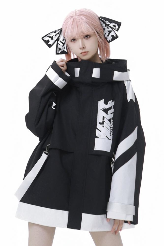 HOTDRY SIS Stardust Code Cyberpunk Black Set Jirai Kei Outfits