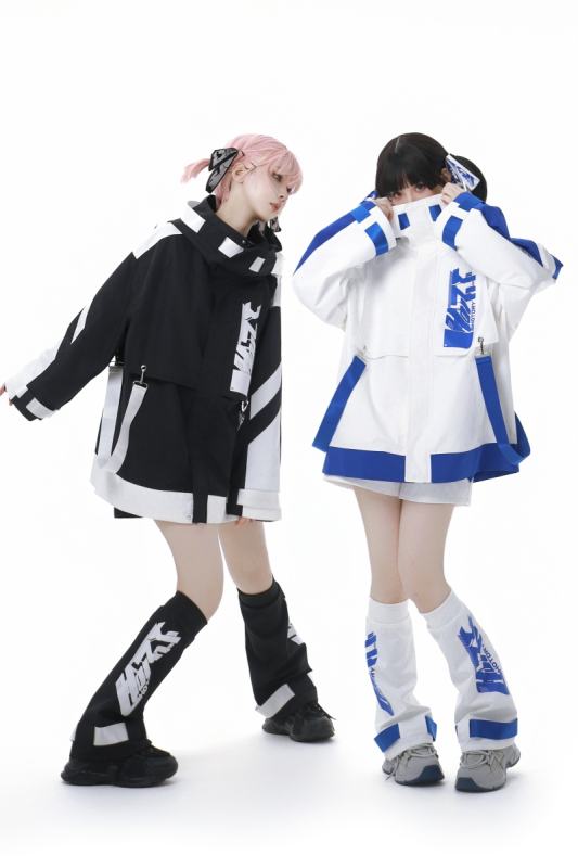 HOTDRY SIS Stardust Code Cyberpunk Black Set Jirai Kei Outfits