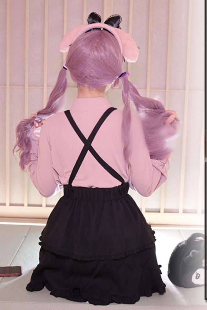 Angel Share Lacework Blouse Black Skirt Set Jirai Kei Fashion