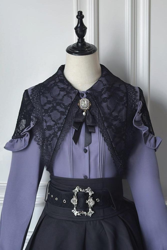 Angel Share Hollowed Blouse Kuro Skirt Set Jirai Kei Clothes