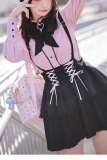 Angel Share Lacework Blouse Black Skirt Set Jirai Kei Fashion
