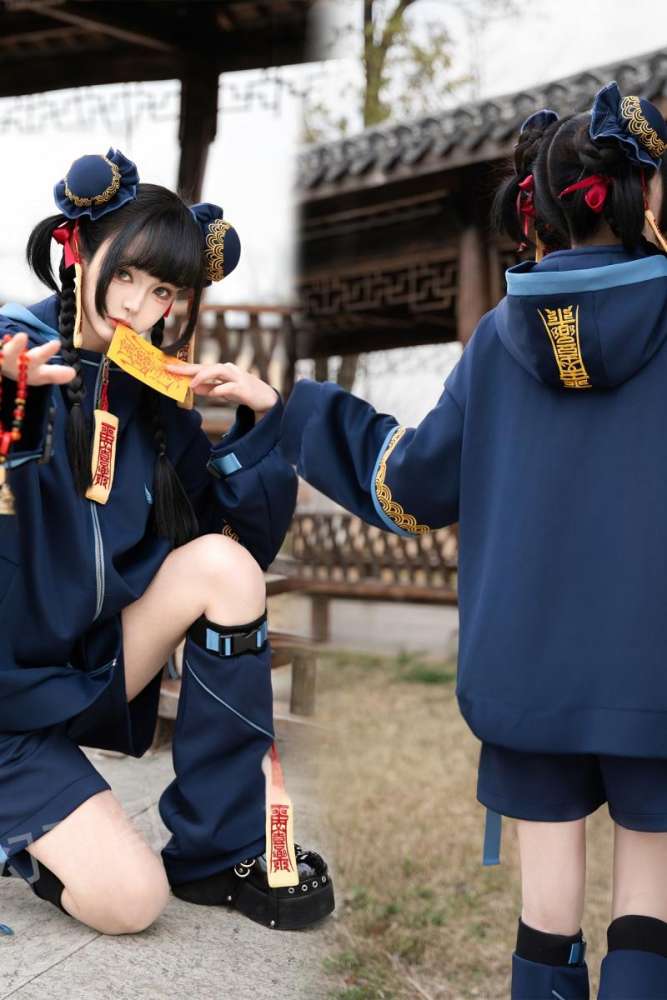 Genu Pavilion Machinery Cyberpunk Black Set Jirai Kei Clothing