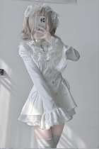 AO Space Snowfall Time Retro Cross White Set Jirai Kei Clothing