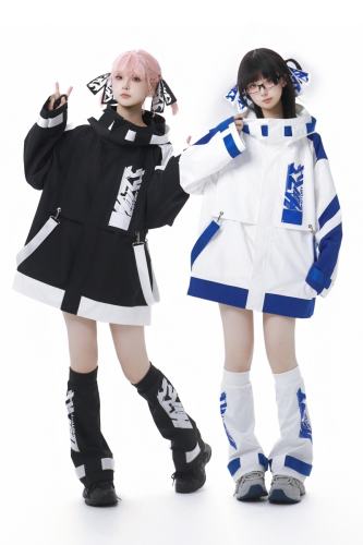 HOTDRY SIS Stardust Code Cyberpunk Black Set Jirai Kei Outfits