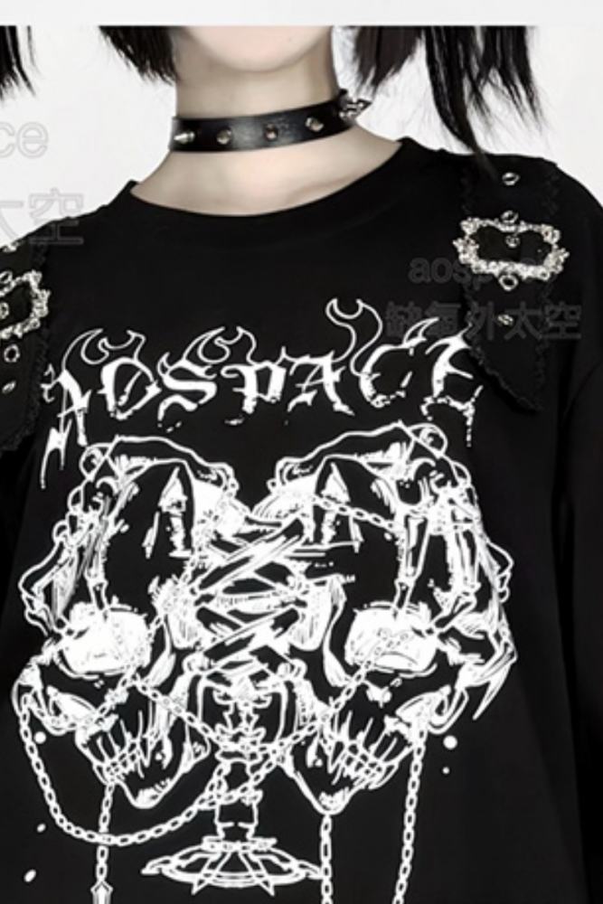 AO Space The Netherworld Punk Print T Shirt Jirai Kei Fashion