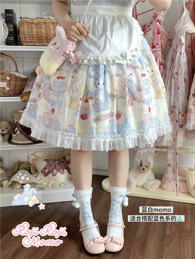Roji  and Momo Sweet Print Lolita Short Socks
