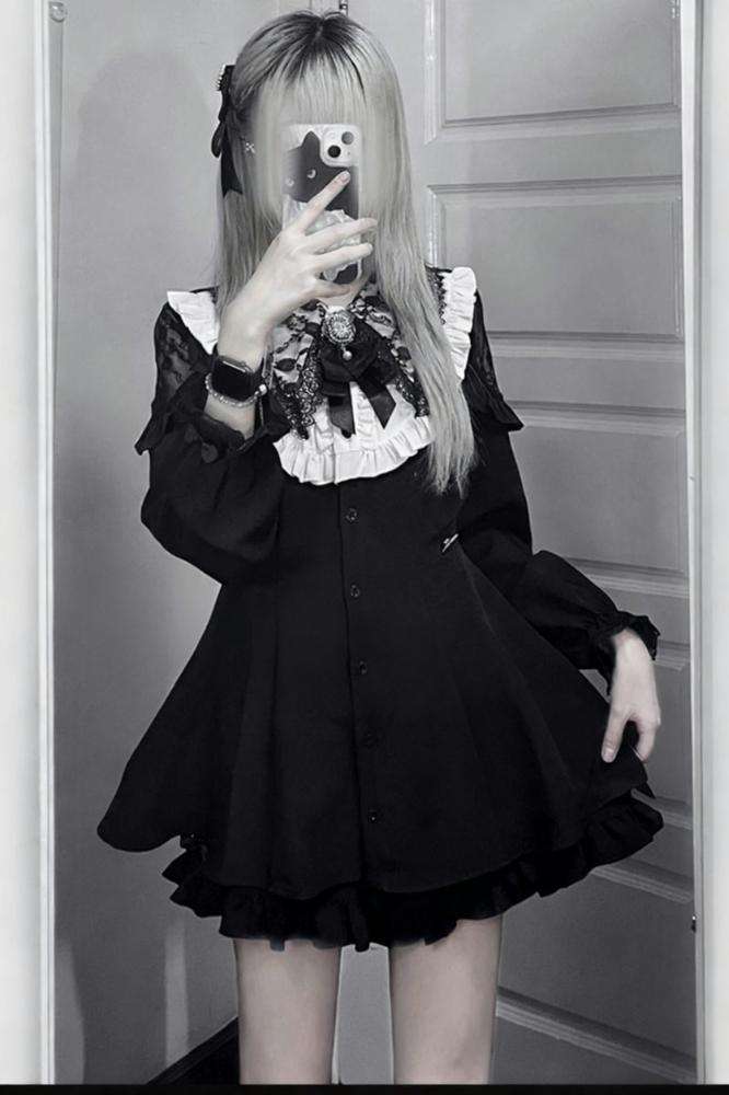 Angel Share Kuro Plaid Set Jirai Kei Clothing