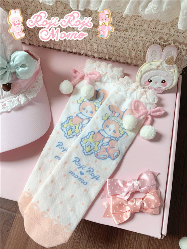 Roji  and Momo Sweet Print Lolita Short Socks